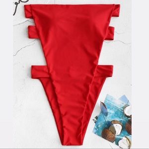 NWT ZAFUL Backless High Cut Bandeau Swimsuit